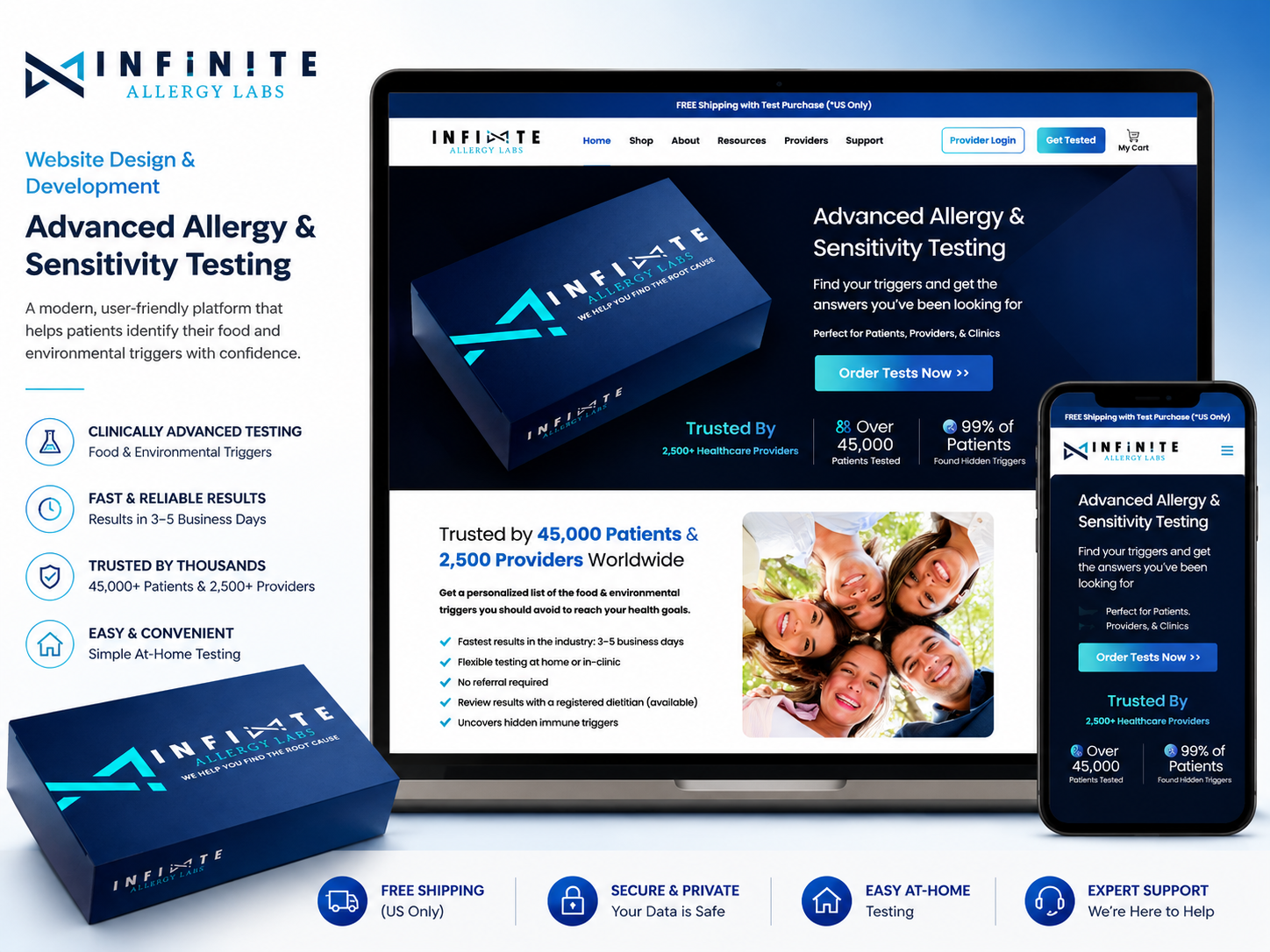 Infinite Allergy Labs website preview